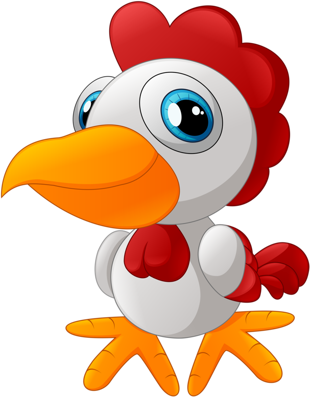 Cartoon Rooster, Cartoon Birds, Cartoon Art, 2017 Rooster, - 彩色 卡通 (608x800), Png Download