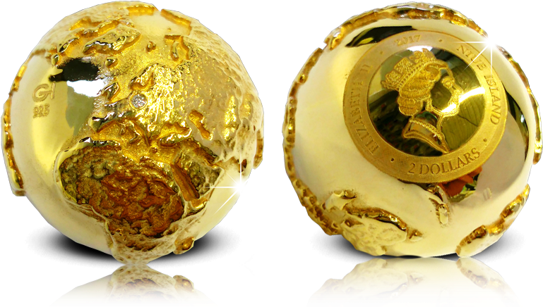 En Mønt Med En Ægte Diamant Placeret På Skandinaviens - Coin (1000x500), Png Download