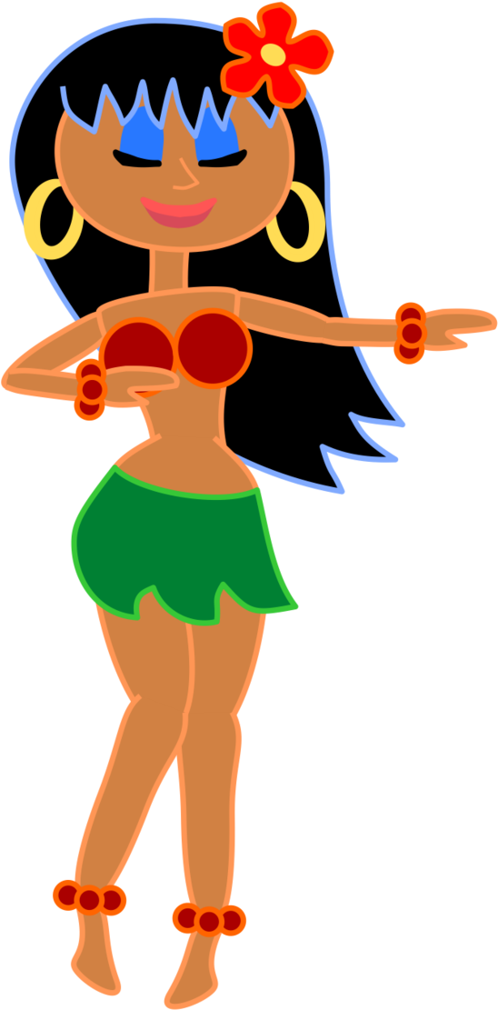 Cartoon Hula Girl Png (900x1273), Png Download