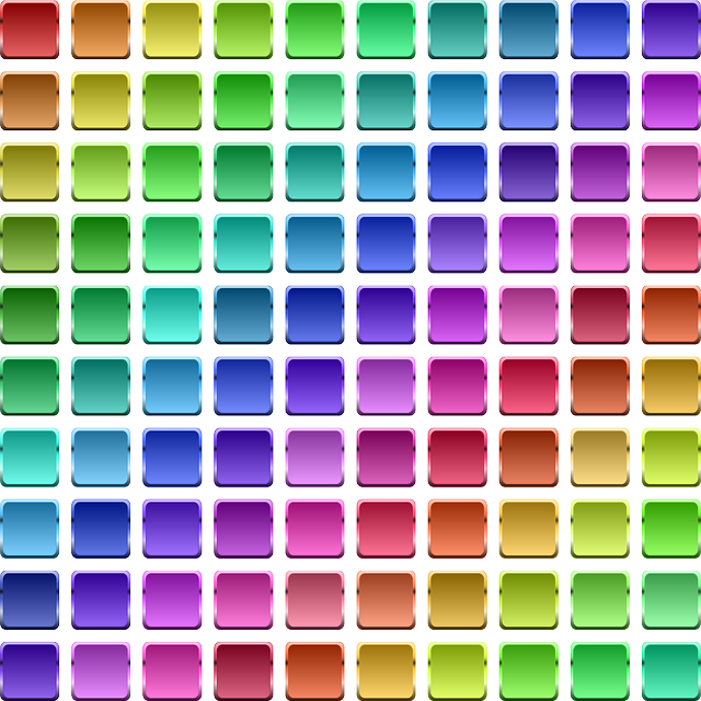 Mid Priced Split Testing Tools - Colorful Tile Squares Wall Clock (640x640), Png Download