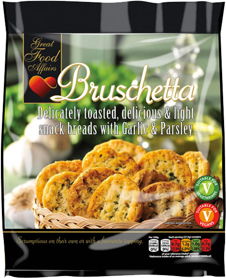 Bruschetta Garlic & Parsley 12 X 150g - Bruschetta Garlic And Parsley (647x588), Png Download
