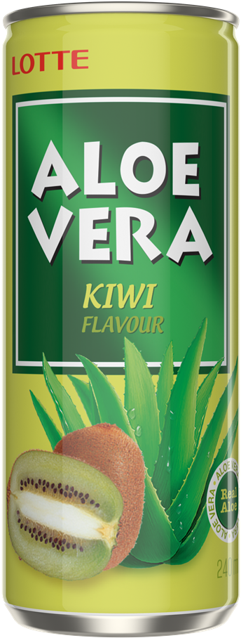 Lotte Aloe Vera Kiwi Flavour 240ml - Sok Od Aloe Vere (387x1024), Png Download