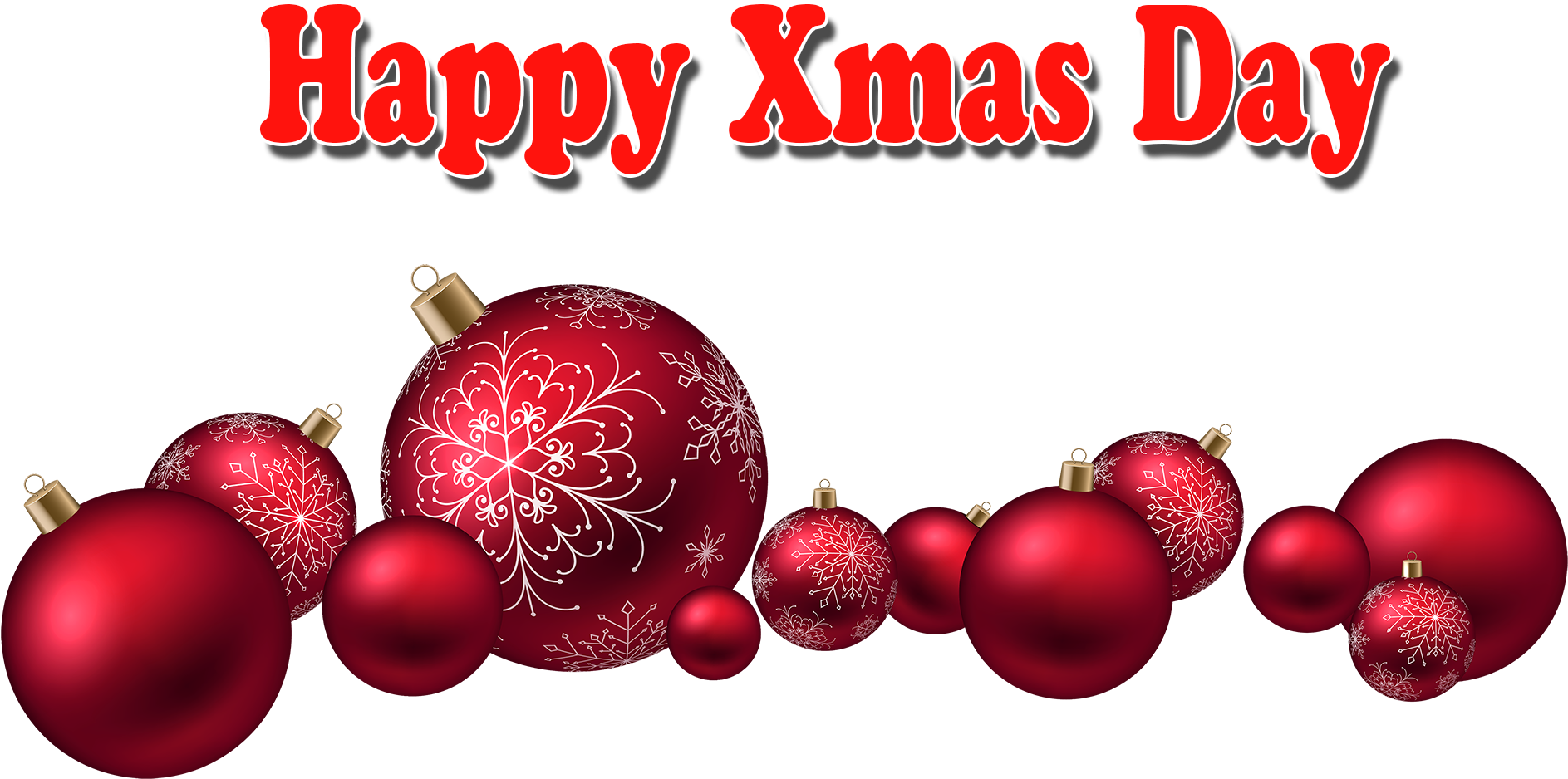 Xmas Day Png Transparent Image - Red Christmas Ball Clipart (1920x1200), Png Download