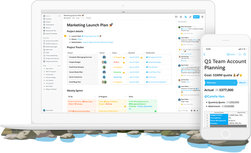 Make Things Happen With Less Email And Fewer Meetings - Quip (800x487), Png Download