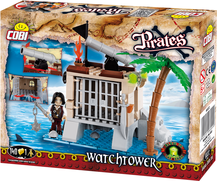 Cobi Pirates Watchtower - Cobi 6013 Pirates Treasure Island 160kl (715x637), Png Download