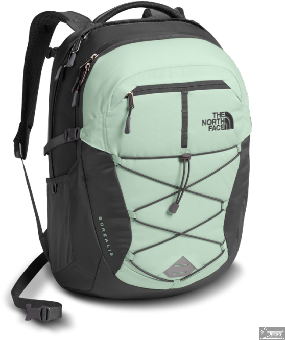 The North Face Chk3 Womens Borealis Backpack - North Face Green And Grey Backpack (602x700), Png Download