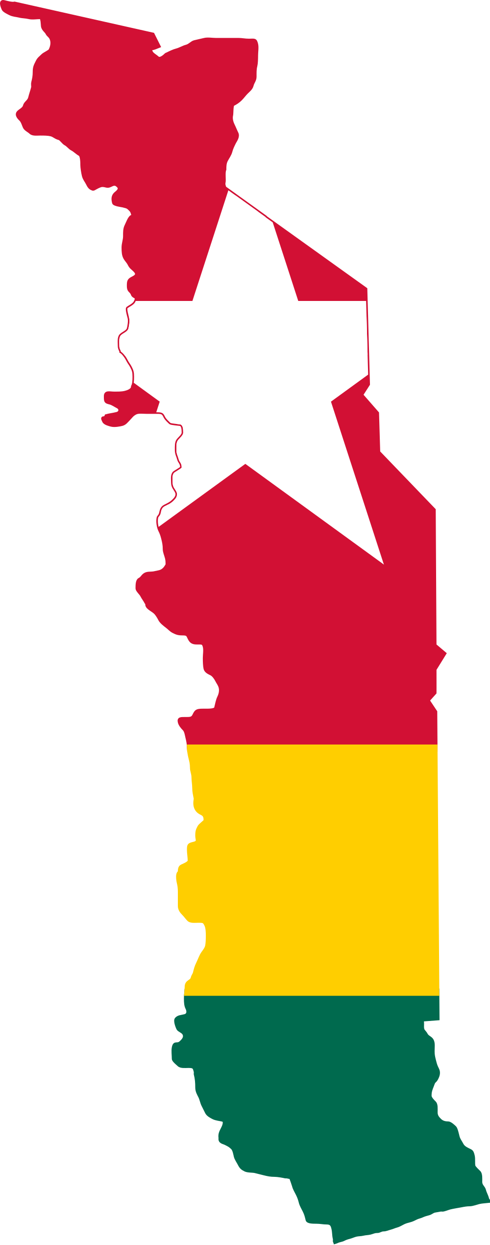 Togo Flag Map - Togo Map And Flag (1000x2540), Png Download