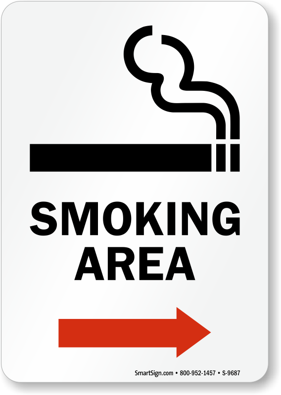 Designated Smoking Signs (568x800), Png Download