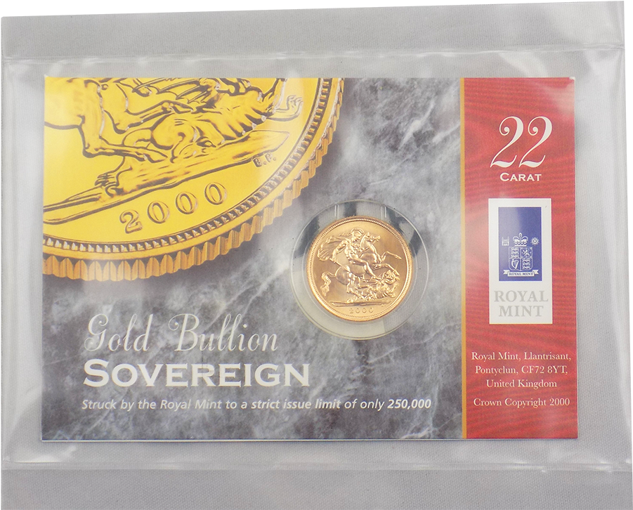 Pre-owned 2000 Carded Uk Full Sovereign Gold Coin - Coin (900x900), Png Download