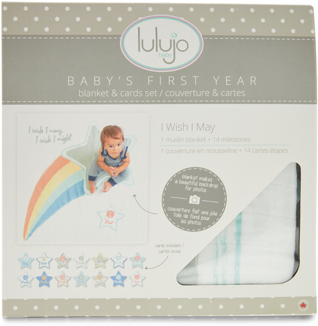 I Wish I May Baby's First Year Blanket - Lulujo Baby Blanket With Cards (700x700), Png Download