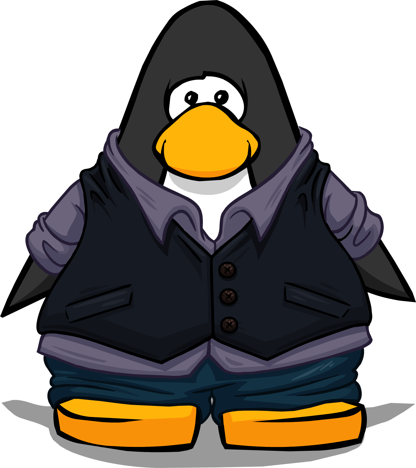 Jazzy Gray Shirt Player Card - Penguin With Hard Hat (1380x1554), Png Download