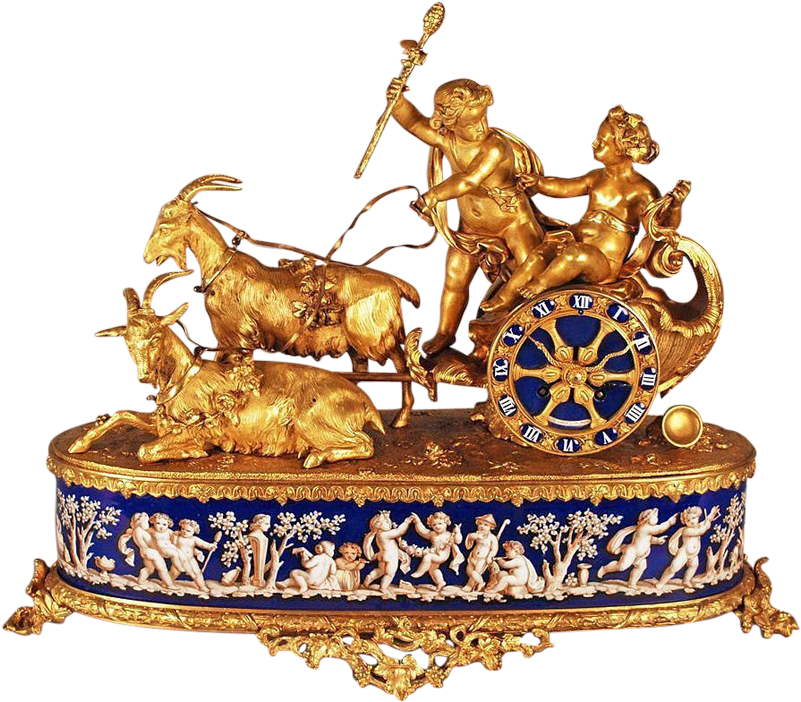 Antique French Gilt Bronze Mantel Clock By Alph Giroux, - Clock (800x800), Png Download