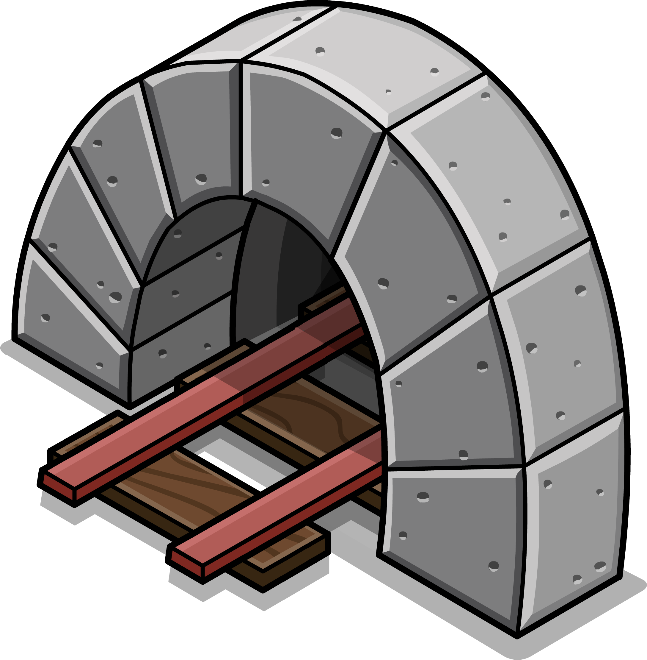 Red Line Tunnel Sprite 002 - Arch (2176x2217), Png Download