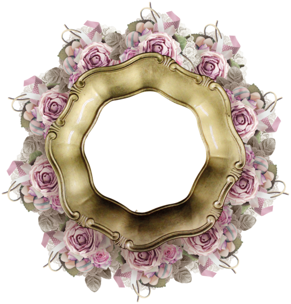 Golden Wreath Png - Couronne De Fleur Png (576x600), Png Download