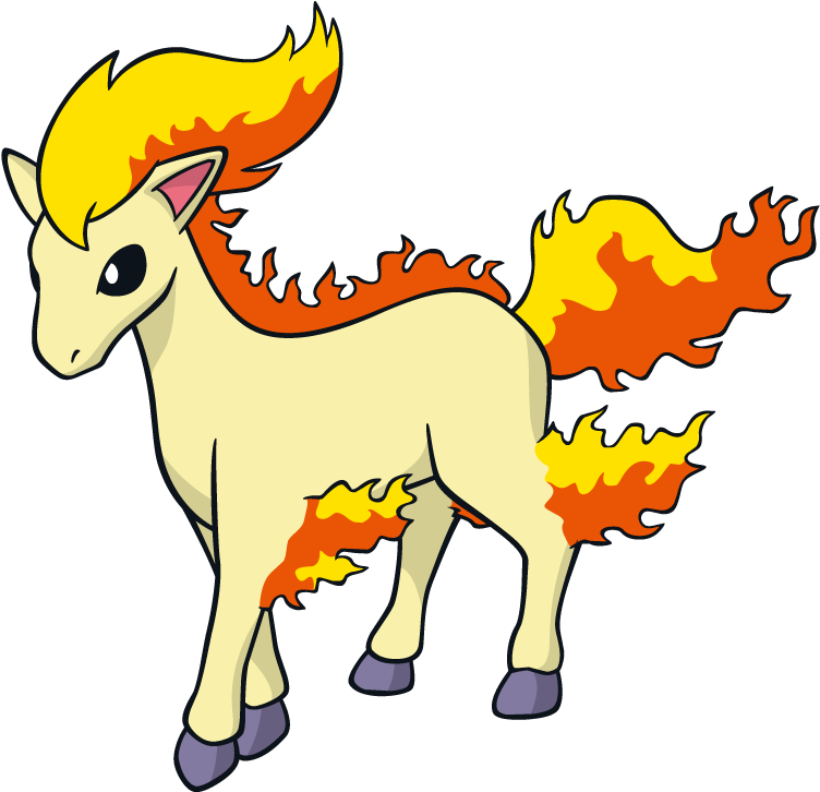 Ponyta Pokemon Character Vector Art - Pokemon 077 (800x800), Png Download