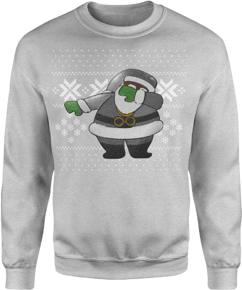Dabbin Santa Silver Sequin Sweatshirt [grey] - Sequin Paw Print Embroidered Sweatshirt (600x600), Png Download