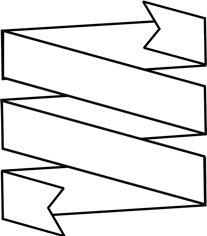 Coiled Ribbon Outline Rubber Stamp - Line Art (800x800), Png Download