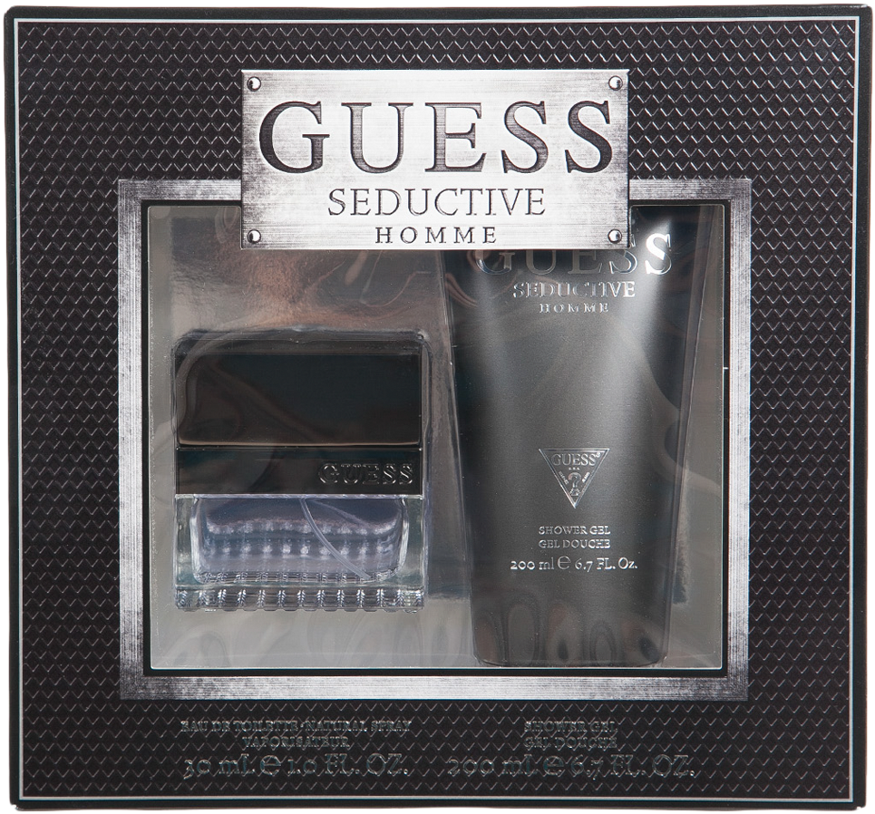 Gift Set Guess Seductive Homme-1 - Guess Seductive Homme Gift Set 30ml Edt + 200ml Shower (1200x1820), Png Download
