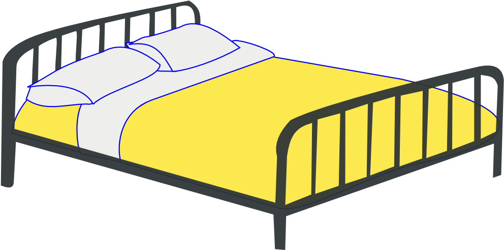 Onlinelabels Clip Art - Double Bed Clipart (1000x495), Png Download