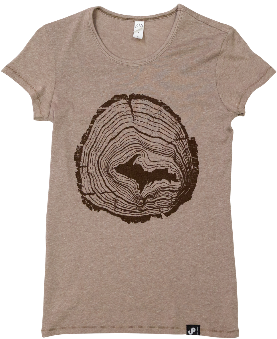 Upper Peninsula Tree Rings Ladies Cut - Upper Peninsula Tree Rings Ladies – Cut (1280x1280), Png Download