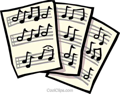 Sheet Music Royalty Free Vector Clip Art Illustration - Sheet Music Clipart Transparent (480x376), Png Download