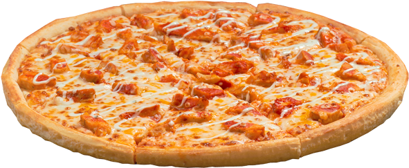 Buffalo Chicken - Mozzarella Pizza Png (600x252), Png Download