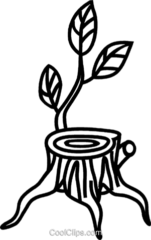 Tree Stump Royalty Free Vector Clip Art Illustration - Tree Stump Black And White Clipart (301x480), Png Download