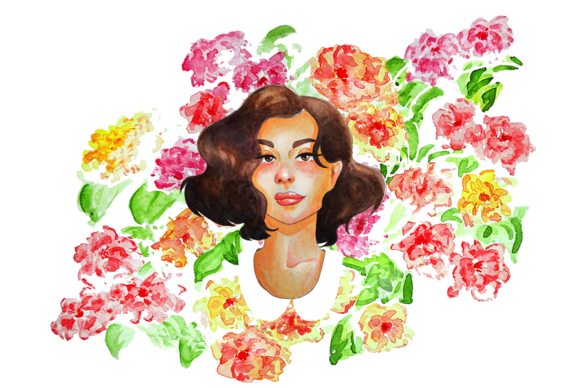 Sabah Watercolour Flowers Final - Watercolor Painting (1000x750), Png Download