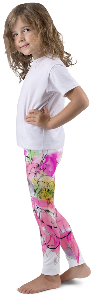 Watercolor Peony Kid's Leggings - Leggings (1000x1000), Png Download