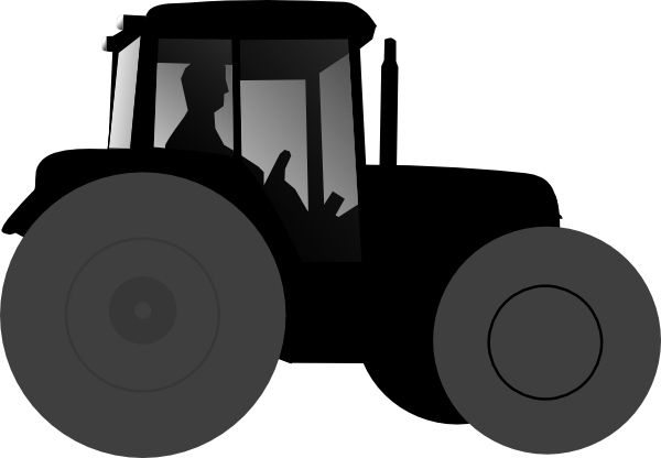 Vector Freeuse Download Tractor Black And White - Black Tractor Clip Art (600x416), Png Download