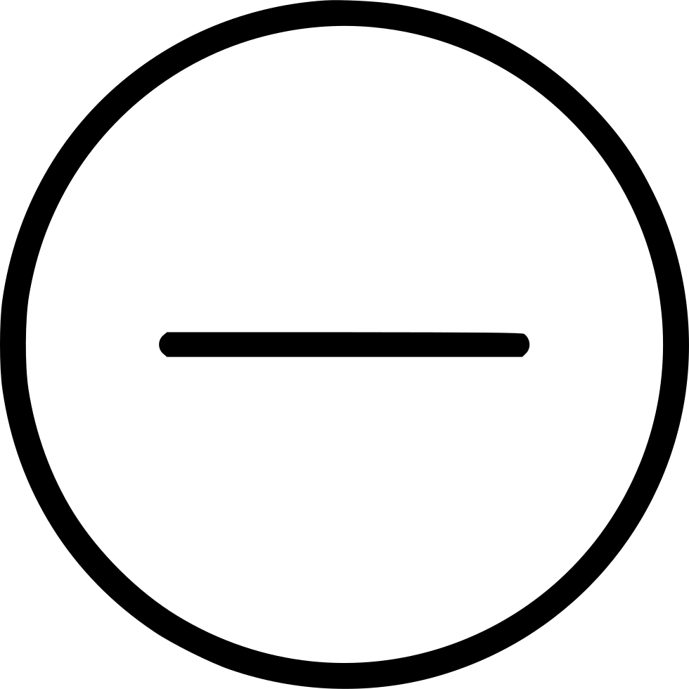 Minus Close Turn Hide Delete Circle Button Comments - Clip Art Black And White Full Moon (980x980), Png Download