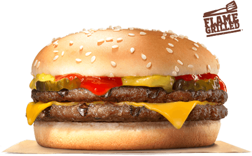 Double Cheeseburger - Double Cheese Burger King (500x540), Png Download