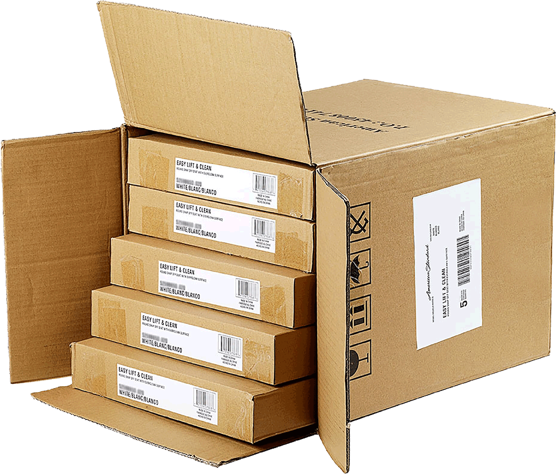 Value Pack Of 5 Luxury Toilet Round Front Toilet Seats - Toilet Seat Cover Paper Packing (2000x2000), Png Download