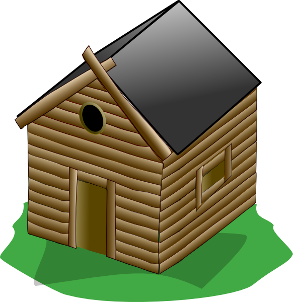 House In Perspective Clip Art At Clker Wooden Hut Png Full Size Png Download Seekpng