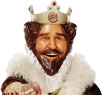 Burger King King Face (369x333), Png Download