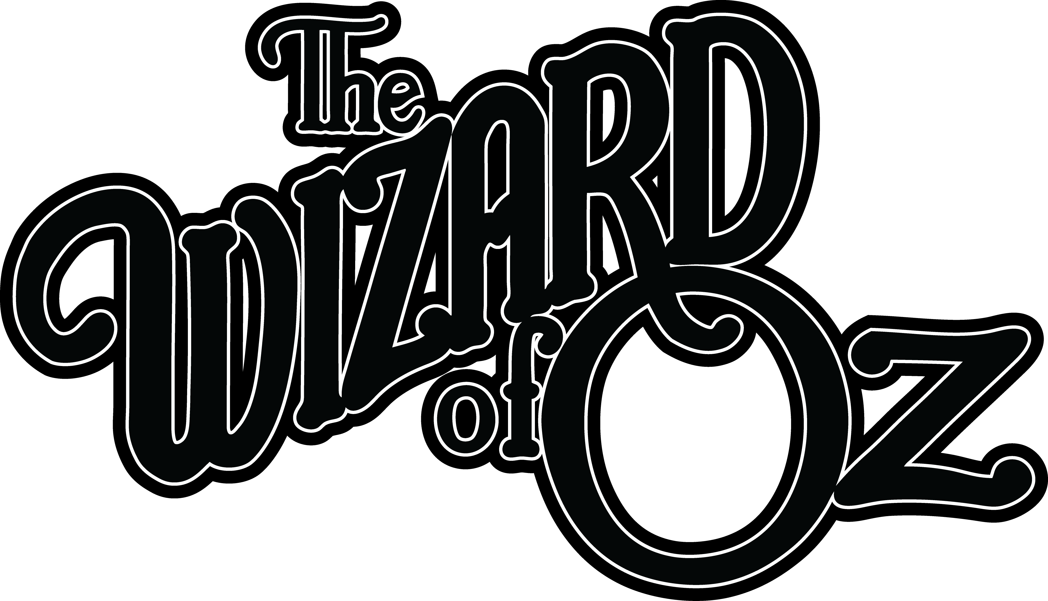 Wizard Of Oz Clipart Logo - Wizard Of Oz Black And White Logo (4128x2366), Png Download