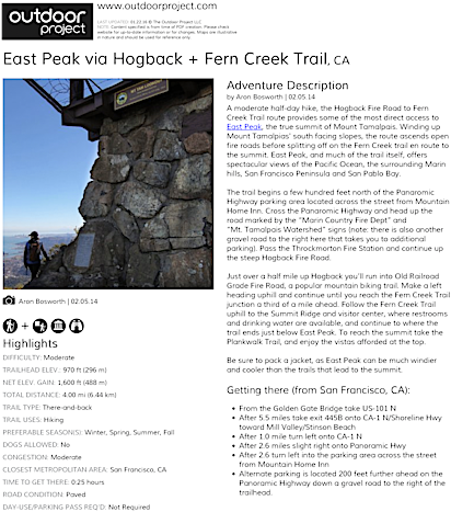 East Peak Via Hogback Fern Creek Trail Field Guide - Camp Perpetua Oregon Campground (464x600), Png Download