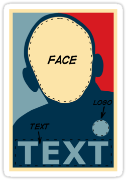 Logo Text Text Barack Obama "hope" Poster Text - Obama Hope Template (375x360), Png Download