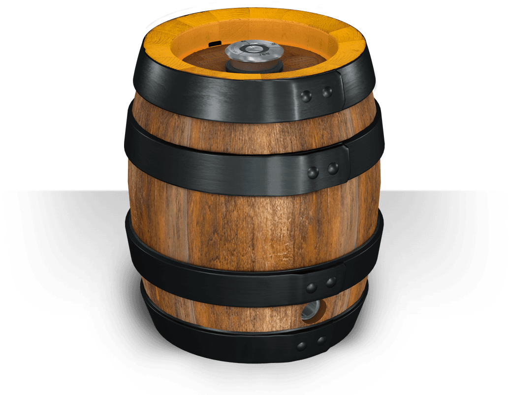 Stainless Steel Keg With The Wooden Look - Party Fass (1140x1140), Png Download