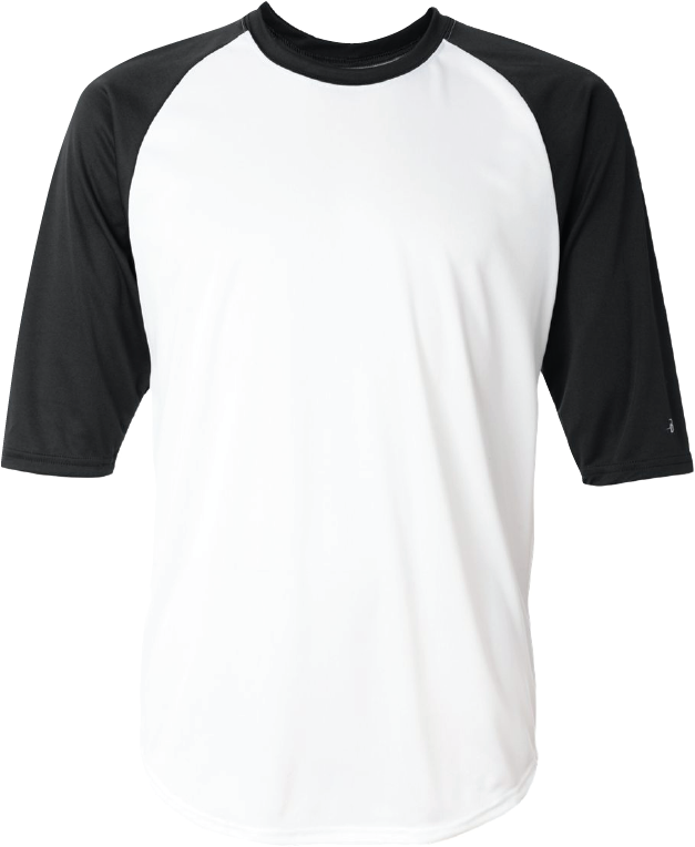 Template Badger 4133 Baseball T-shirt - Badger Sport 3/4 Sleeve Raglan Baseball Performance (800x801), Png Download