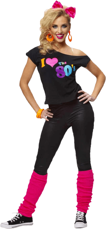 Party Girl Png - Love The 80's Costume Shirt (500x793), Png Download
