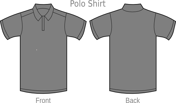 Gray Clipart Polo Shirt - Grey Polo Shirt Template (600x353), Png Download