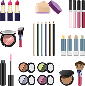 Image Library Stock Makeup Clipart Watercolor - Materials For Beauty Salon (400x400), Png Download