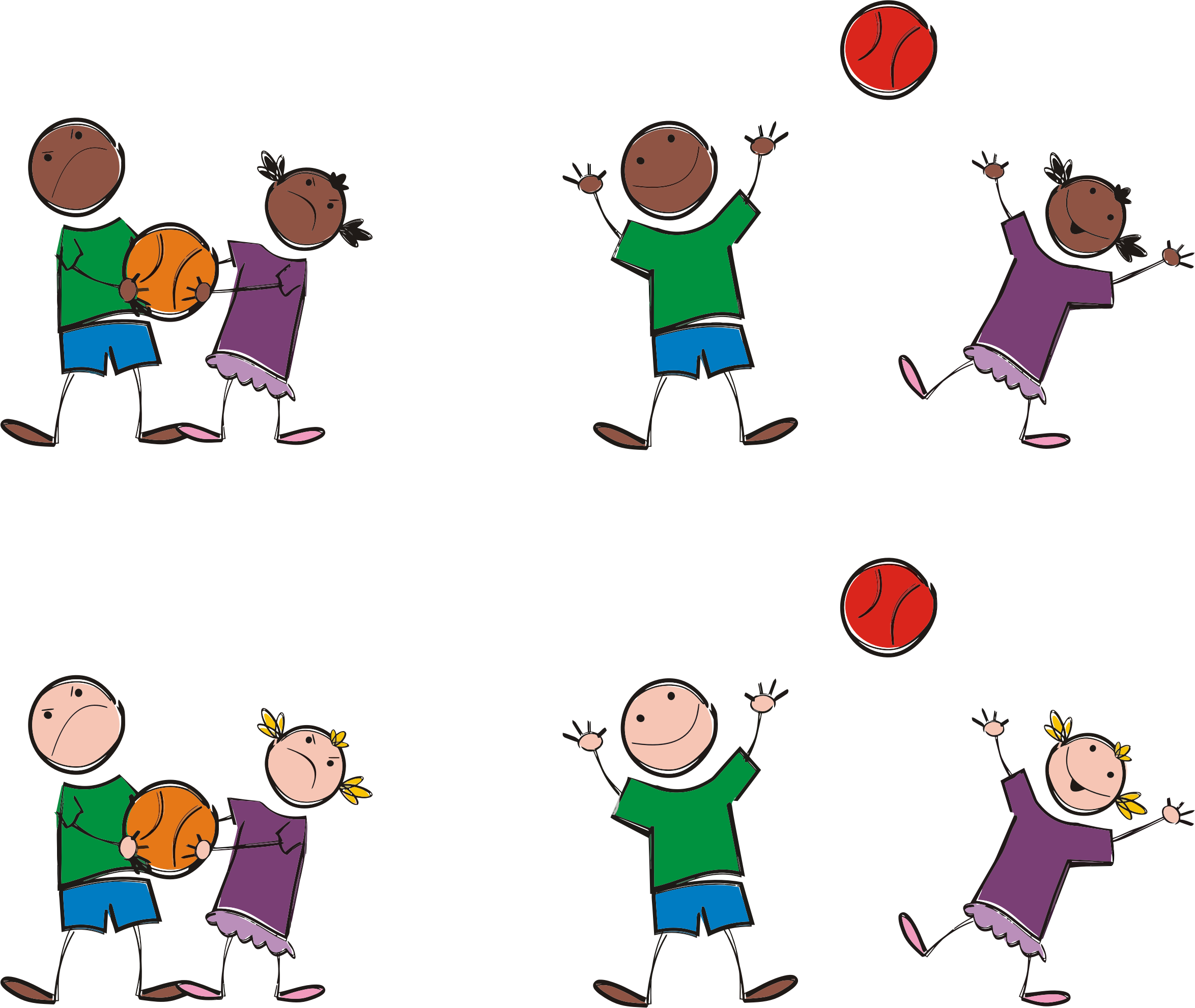 This Free Icons Png Design Of Multicultural Kids Playing (2348x1981), Png Download
