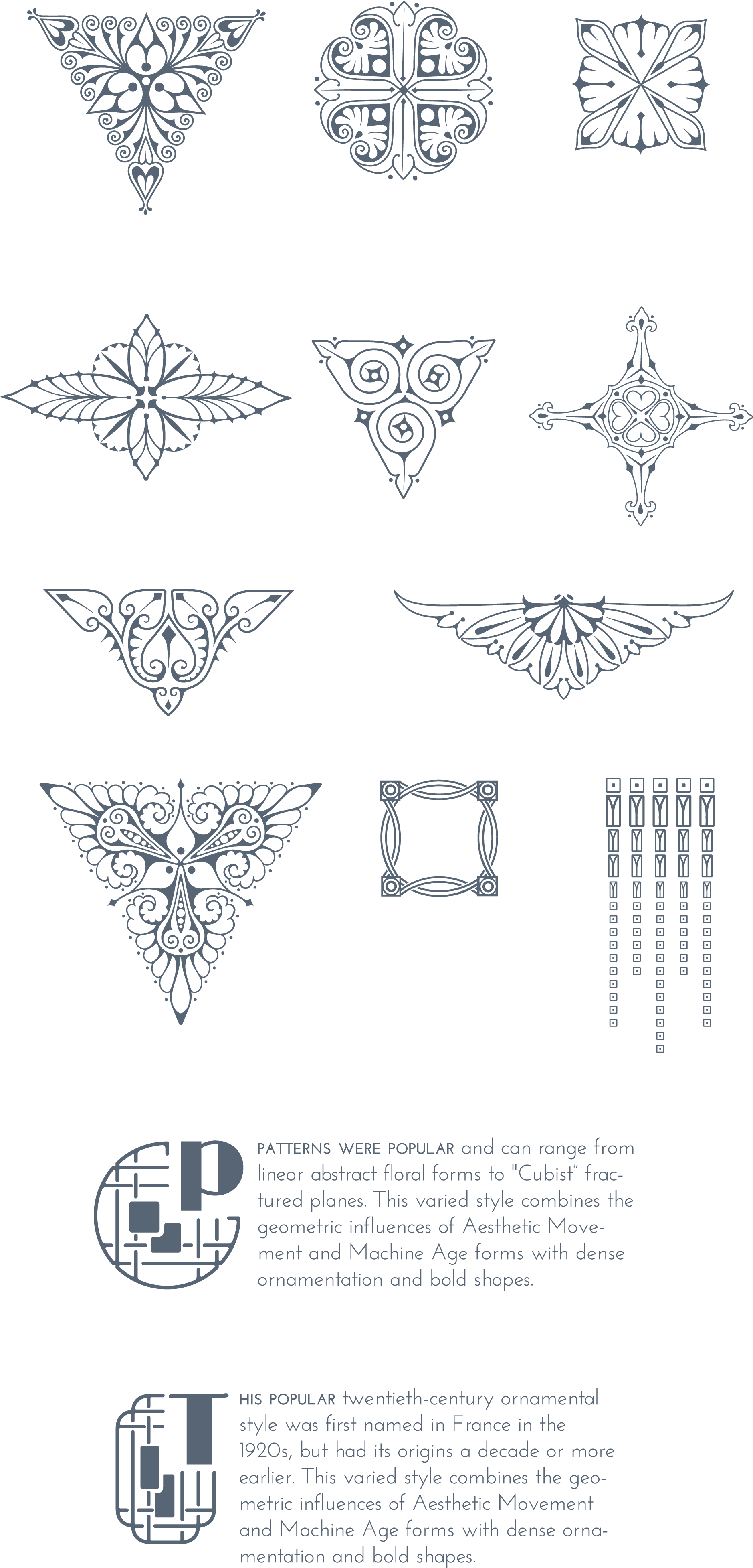Art Deco Illustrations And Ornaments, Vectorized From - Art Deco Tattoo Tiny (1920x3940), Png Download