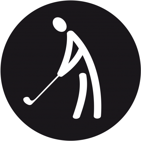 So Sportsicon Floor Golf Reversed Circle - Golfer Round Icon Png (582x450), Png Download
