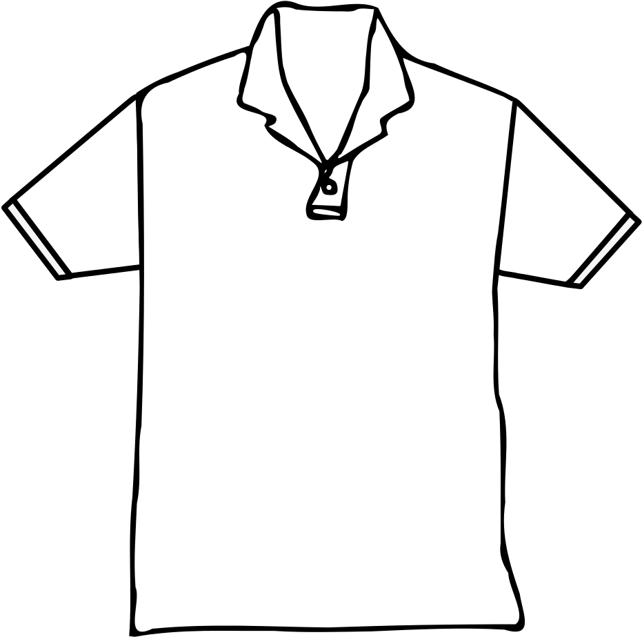 Vector Template From Free Blank T Shirt Mockup Templates - Polo Shirt Drawing (1000x1000), Png Download
