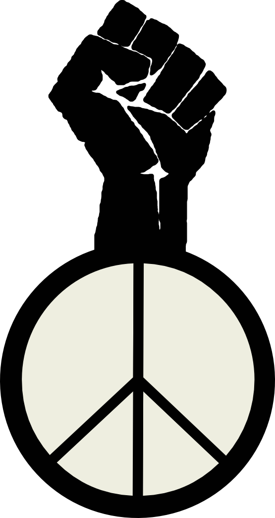 Occupy Wall Street Fight The Power Peace Fist Ivory - Symbols For Black Power (555x1044), Png Download