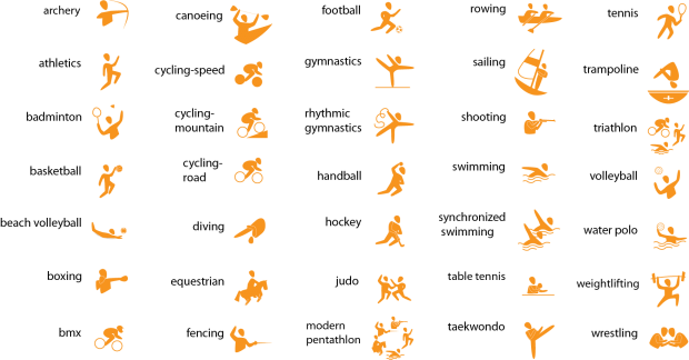 Olympic Sports Icons - London Olympics Sports Icons (620x324), Png Download