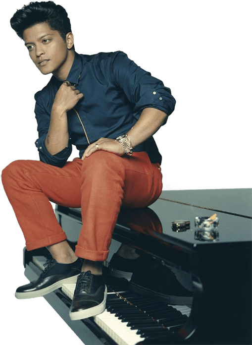 Piano Bruno Mars - Bruno Mars On The Piano (630x800), Png Download